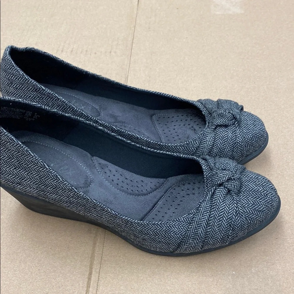 Dexflex by Dexter Heeled Comfort Shoe Gray Herringbone Women's Size 9 - Picture 4 of 7